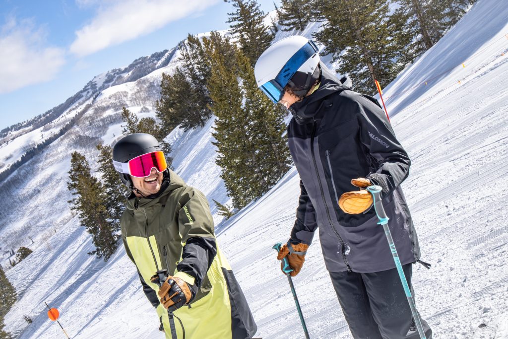 Skiers enjoying Solitude Resort Utah