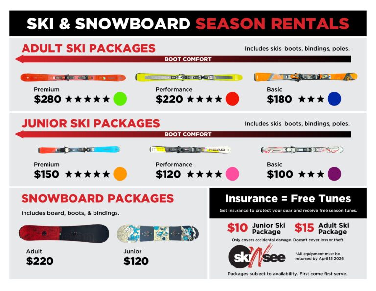 Season Rental Menu